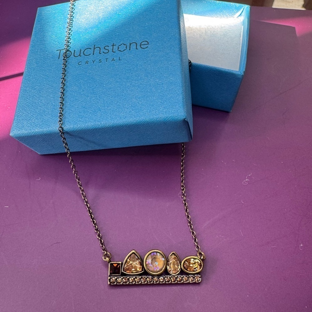 Touchstone Crystal Out on Top Necklace. Retired.